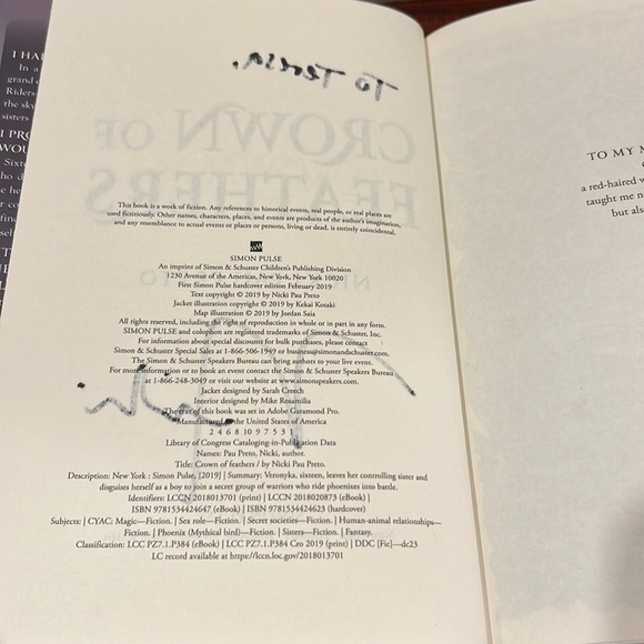 Crown of Feathers by Nicki Pau Preto Signed Autograph Hardcover Book - Picture 8 of 8